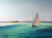 Blue Sea &amp; Sky 36x48 Oil on Canvas