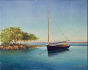 Mangrove Mooring, 8x10, Oil on Canvas